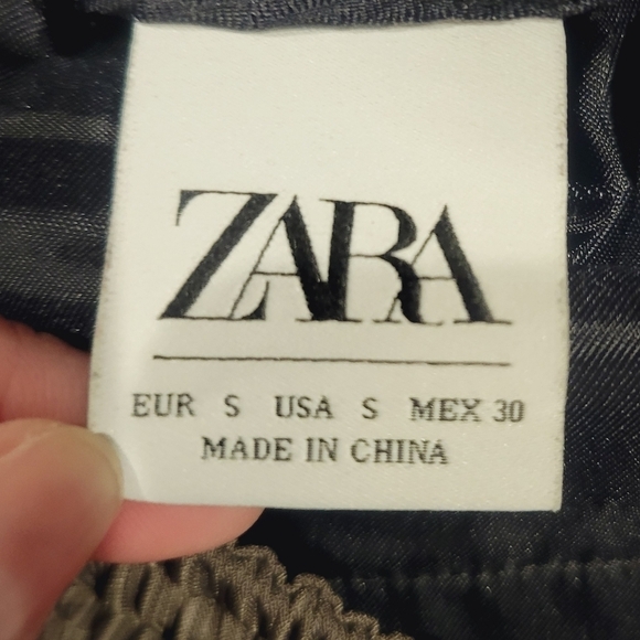 Zara women's size s green drawstring pullon pants - Picture 5 of 5